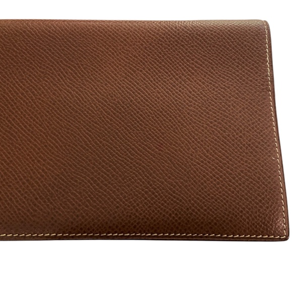 Authentic Hermès Bifold Long Wallet + Agenda Holder w/ COA in Gold (Camel Brown) - Picture 6 of 15